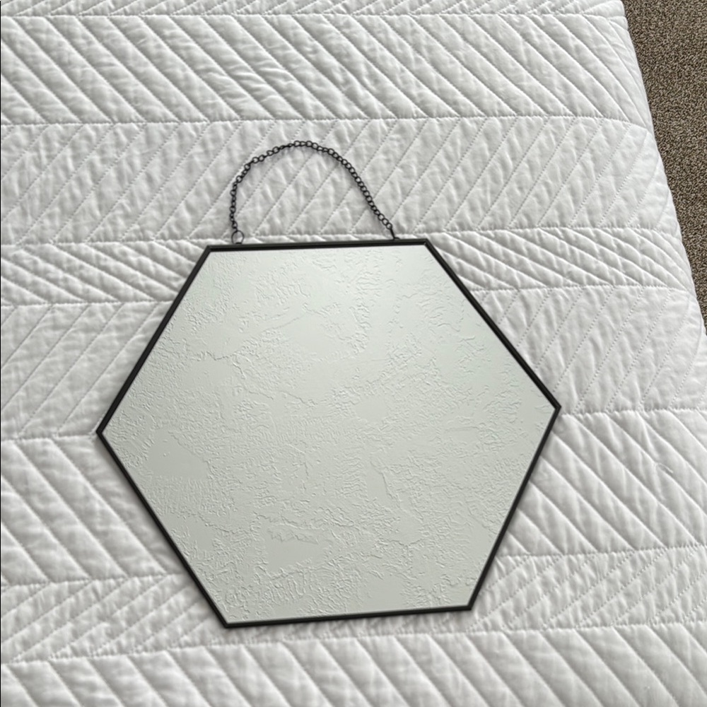 Hexagonal Black Wall Mirror